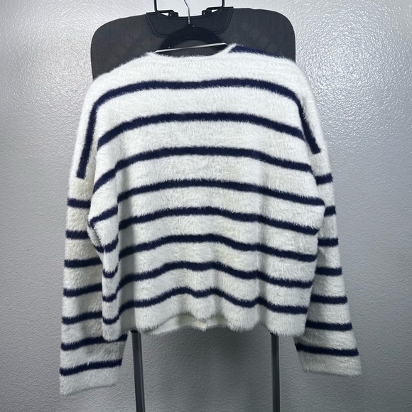A New Day Women’s Blue/White Striped Cardigan Sweater Size L - Picture 7 of 7